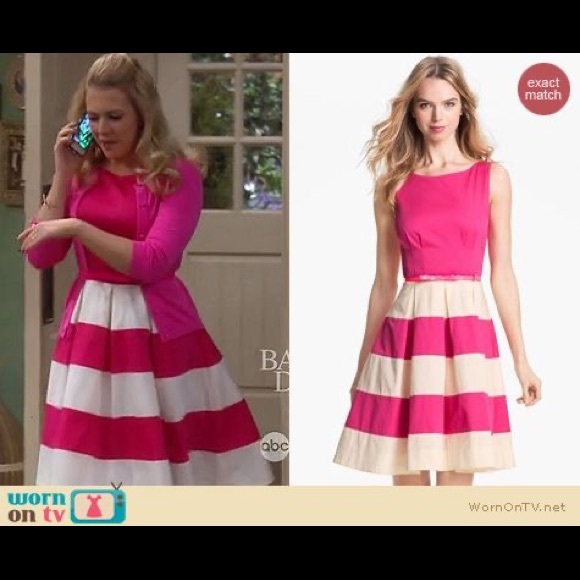 Kate spade pink and white stripped Celina dress | size 14 - Picture 3 of 3